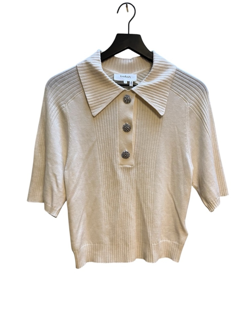 Ba&sh Wool Rhinestone Button Sweater size small - Picture 4 of 13